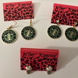Starbucks-themed Jersey Johnson earrings